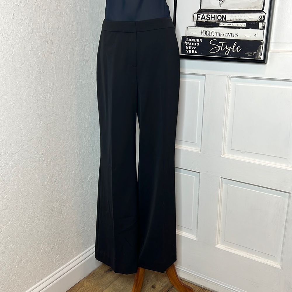 St. John Caviar Black Wide Leg Trouser Size 8